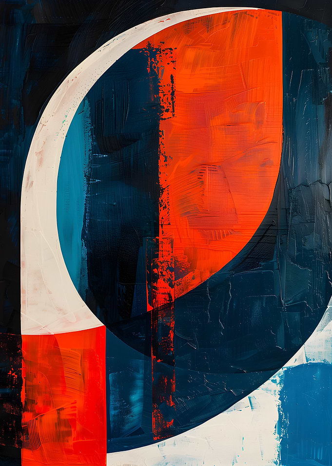 Abstract Painting with Geometric Shapes