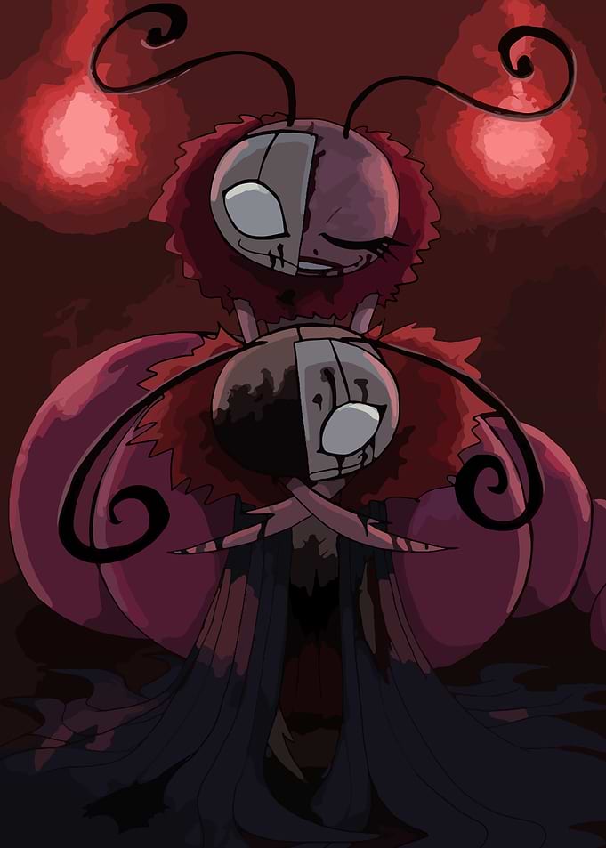 Creepy Butterfly Character Illustration