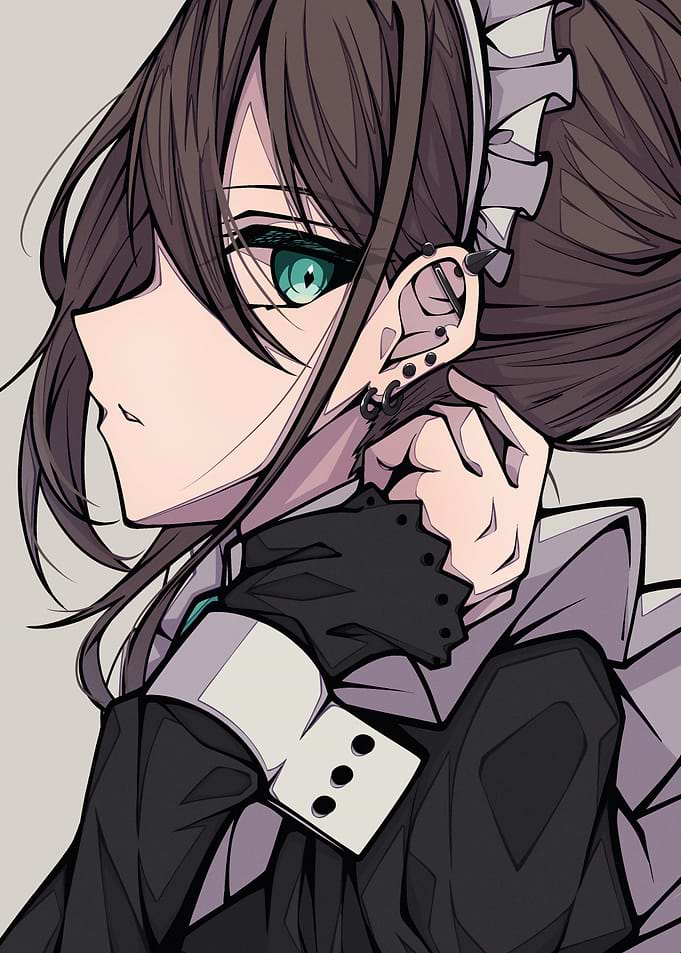 Anime Maid with Piercings
