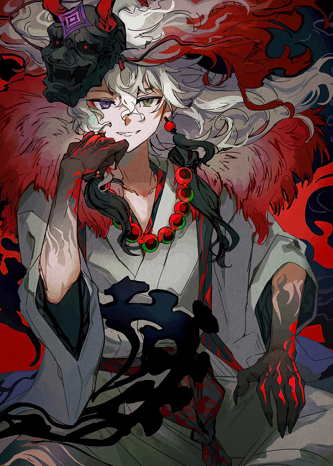 Anime Character with Mask and Red Accents