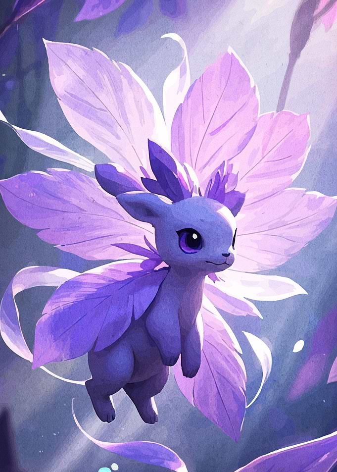 Purple Creature Floral Wings