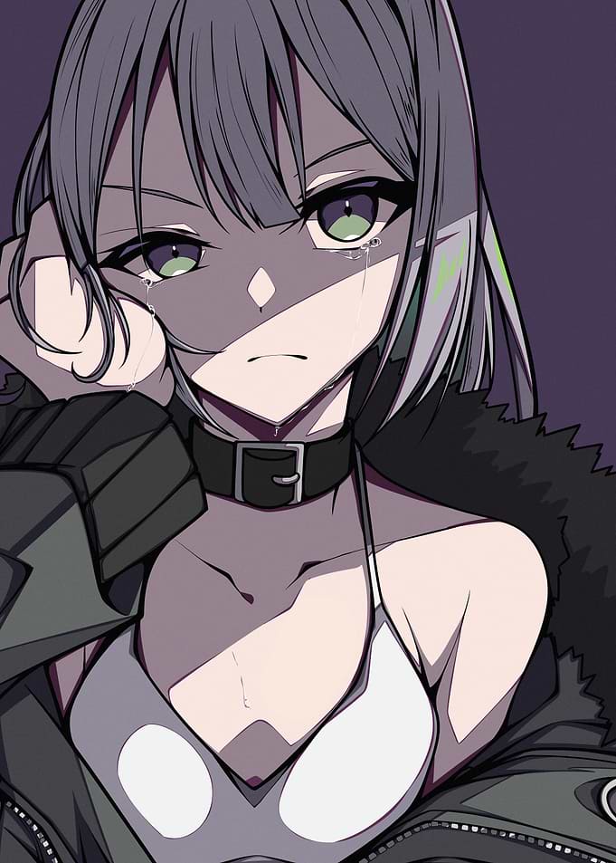Anime Girl Crying Portrait