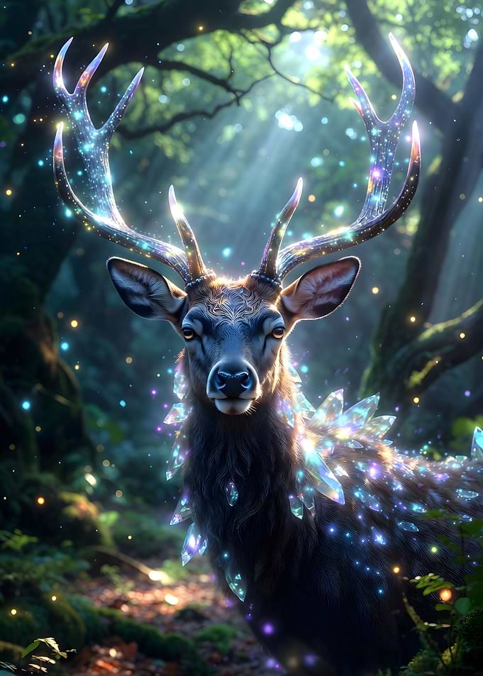 Enchanted Deer in Forest