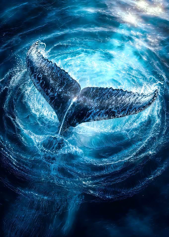Whale Tail: Ocean's Deep Blue