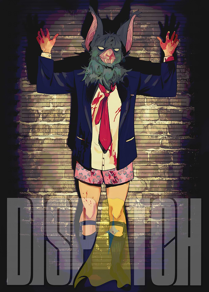 Bat-Masked Figure in Bloody Outfit