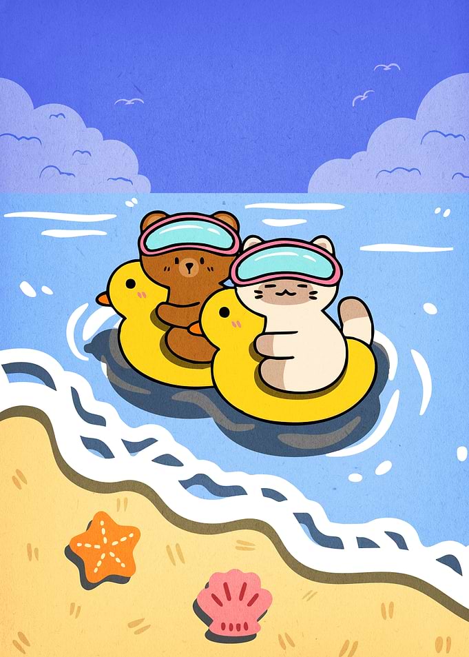 Bear and Cat Duck Floats