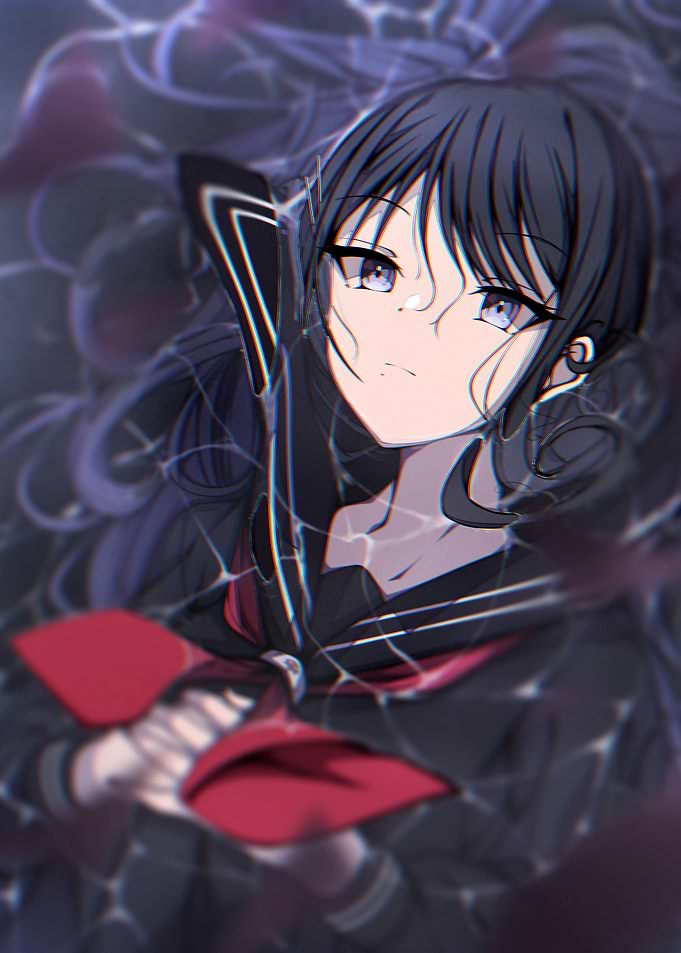 Anime Girl Portrait with Dark Hair