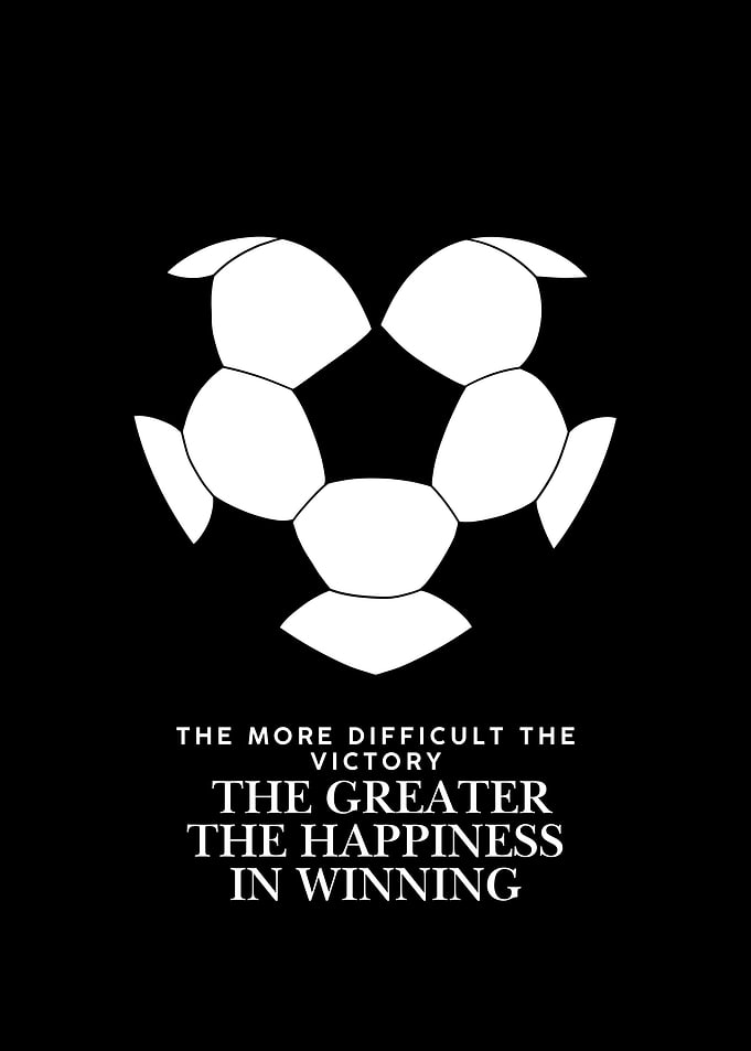Soccer Ball Victory Quote Poster