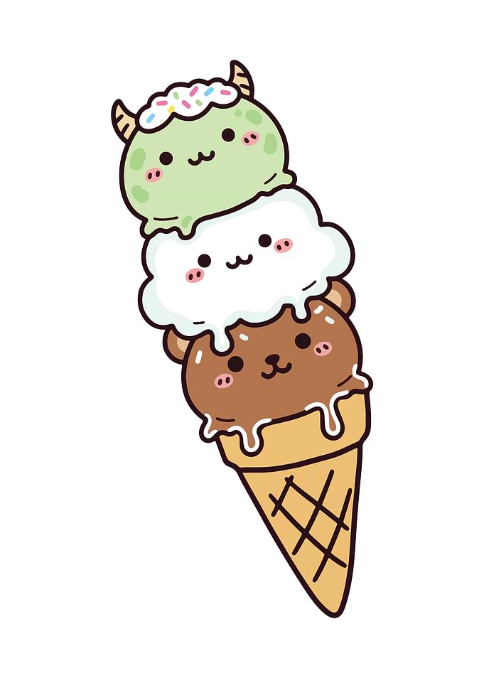 Cute Cartoon Ice Cream Cone