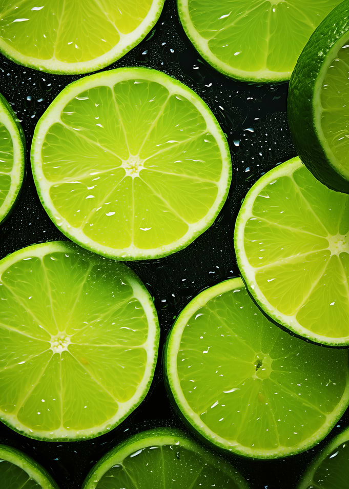 Lime Slices on Black