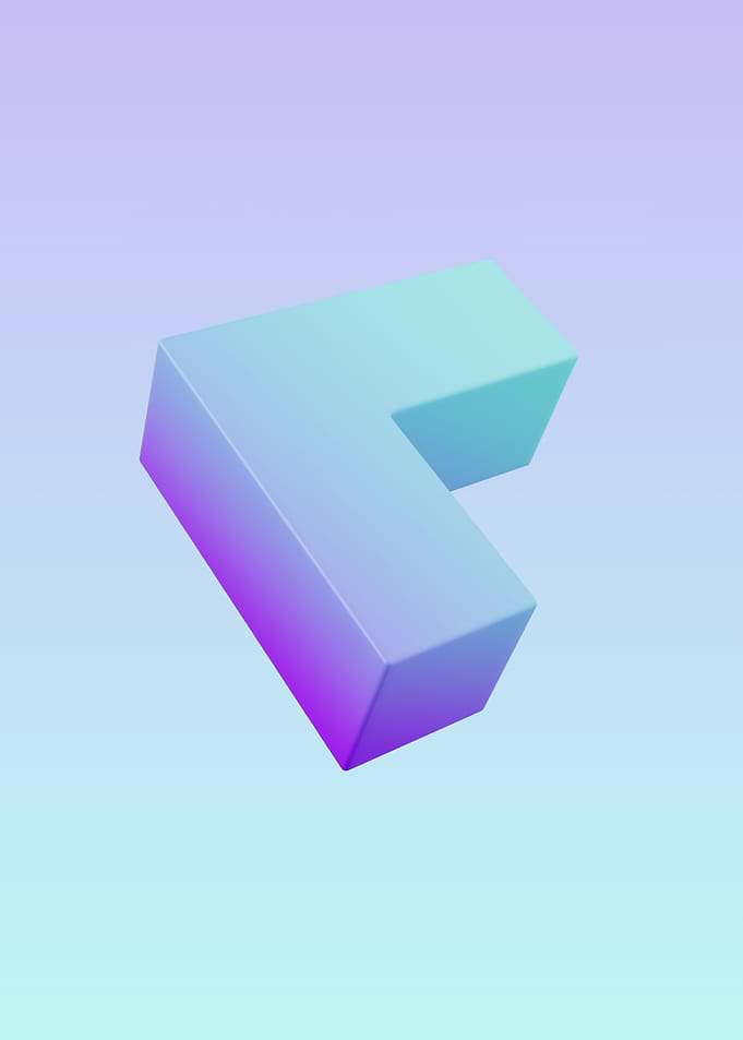 Abstract 3D Shape on Gradient Background