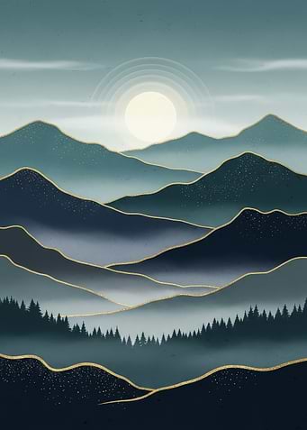 Teal Mountain Landscape