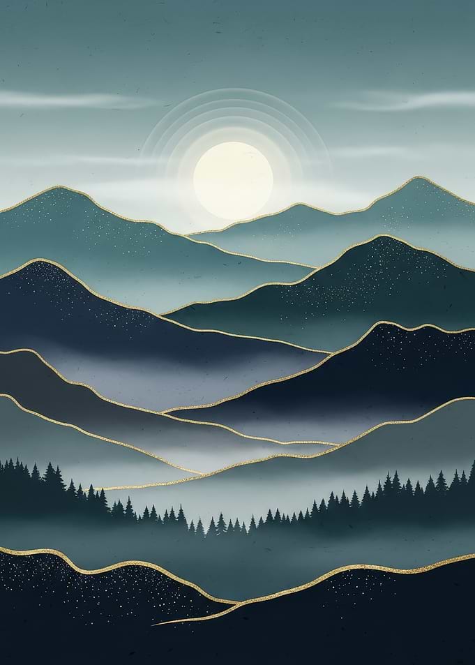 Teal Mountain Landscape