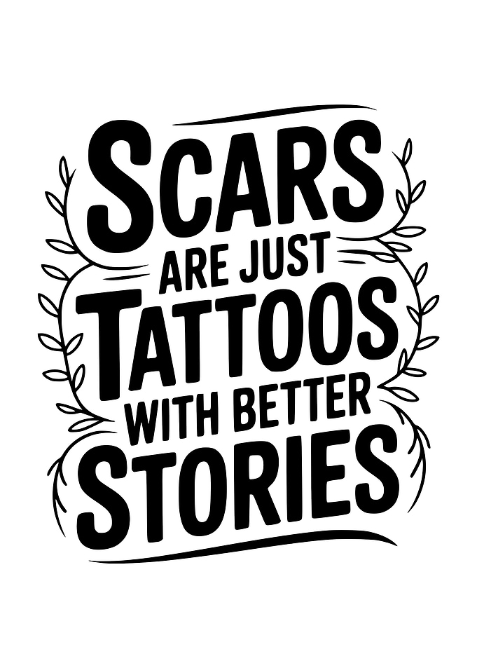 Scars are just tattoos quote