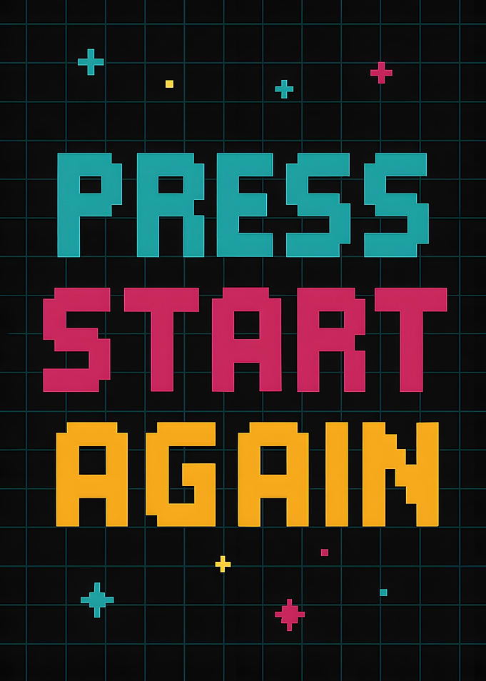 Press Start Again Pixel Art