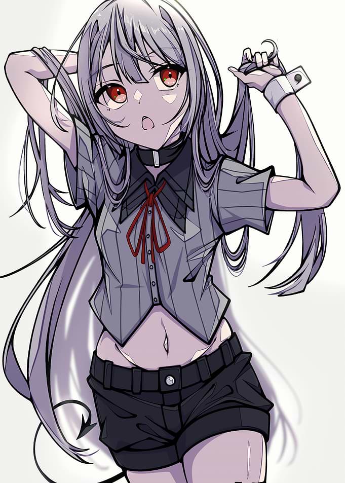 Anime Girl with Horns and Tail