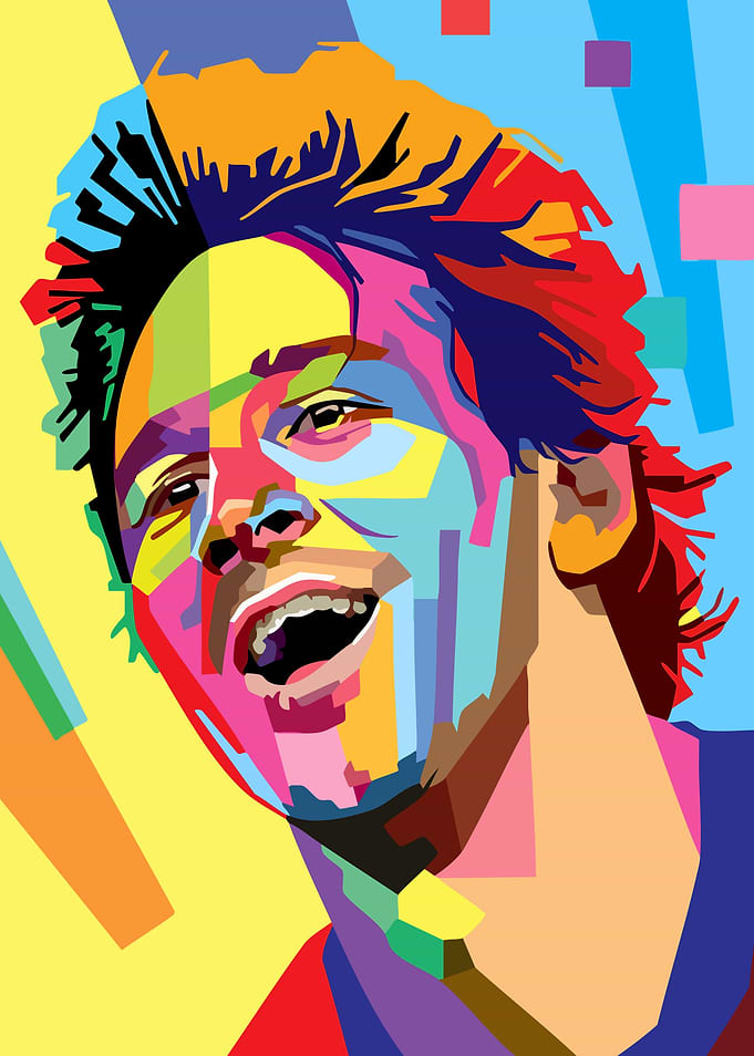 Colorful Portrait Pop Art Lionel Messi