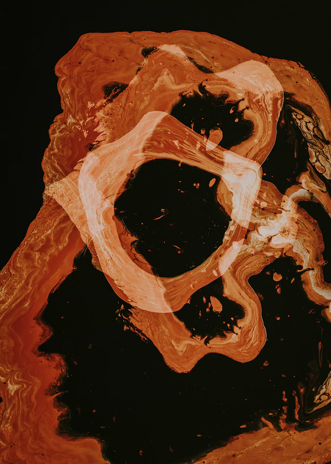 Abstract Orange and Black Swirls