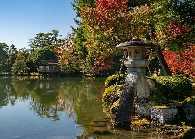 Japanese Garden with Stone Lantern