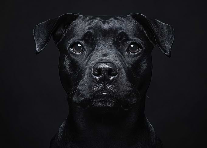 Portrait of a Black Dog