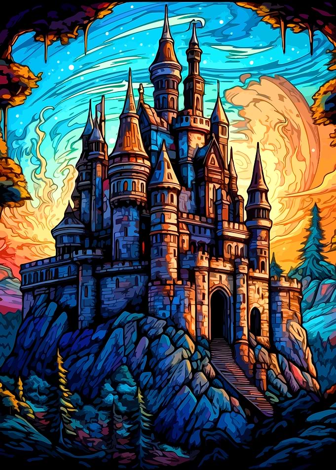 Fantasy Castle on a Hill