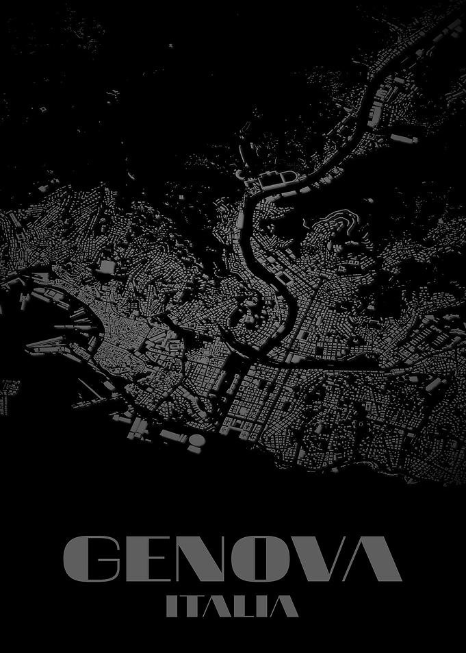 Genova, Italy Cityscape Map