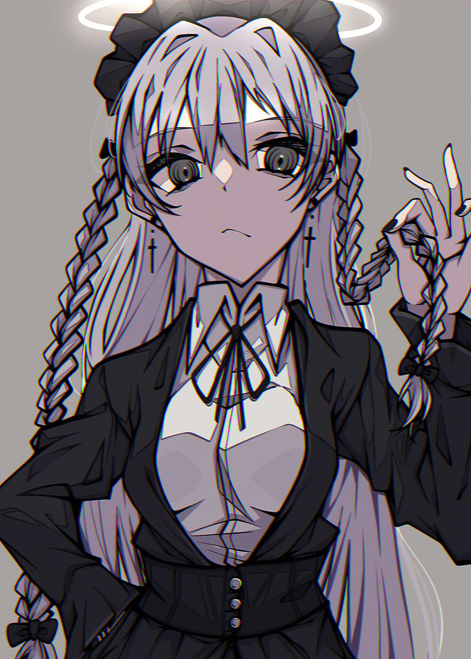 Anime Girl with Halo and Braids