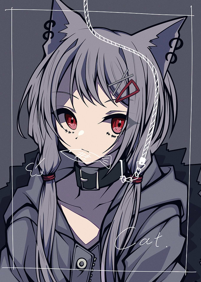 Anime Girl with Cat Ears