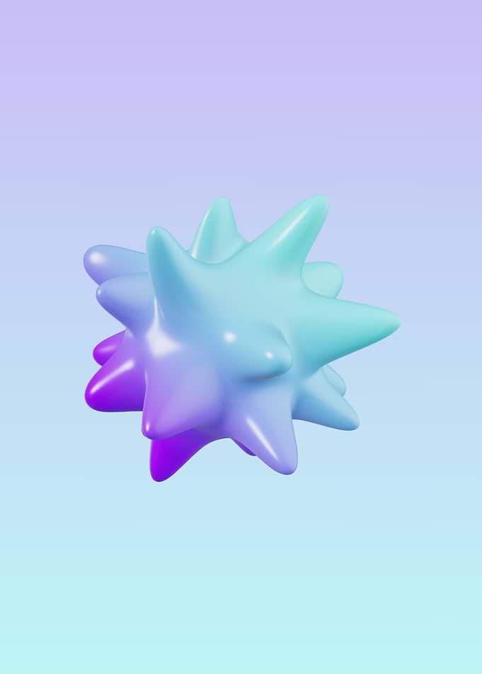 Abstract Spiky Sphere with Gradient Colors