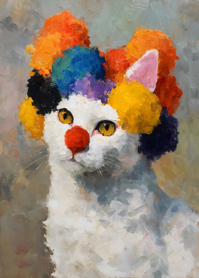 Clown Cat Painting