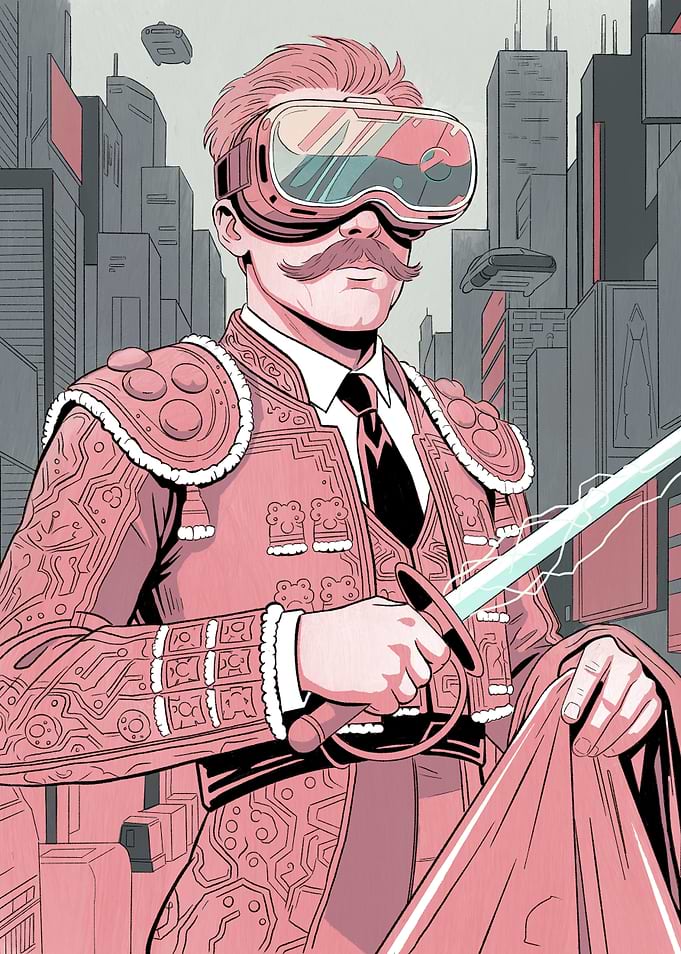 Cyberpunk Matador with VR Headset