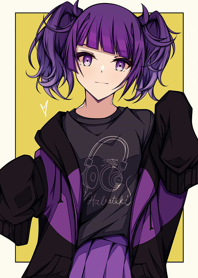 Anime Girl with Purple Hair