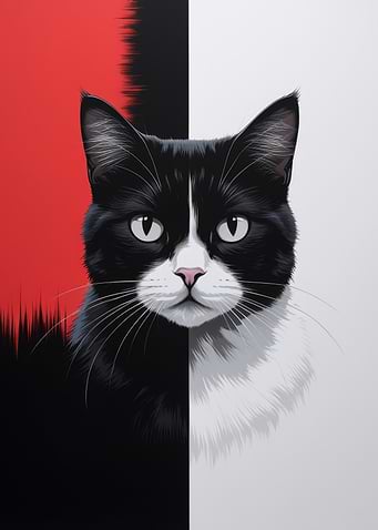 Black and White Cat Portrait