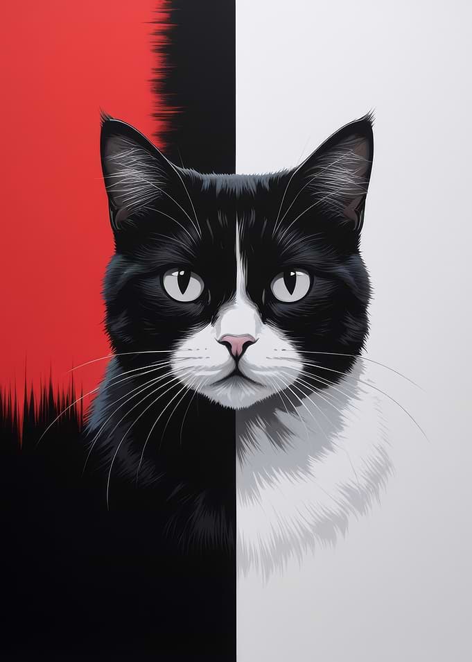 Black and White Cat Portrait