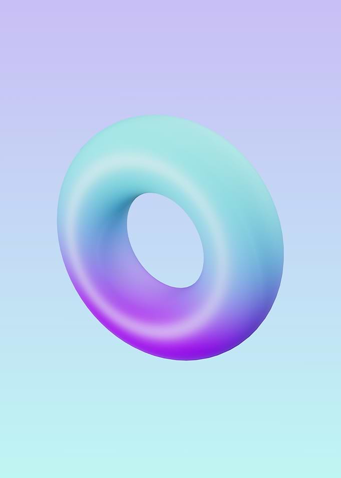 Gradient Torus on Pastel Background