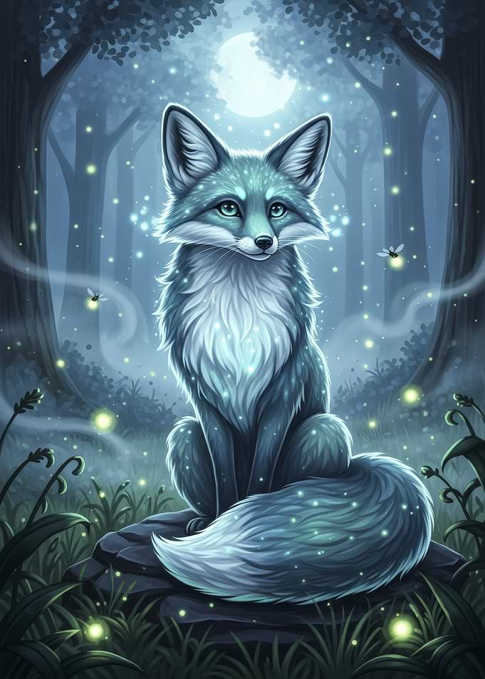 Mystical Fox in Enchanted Forest