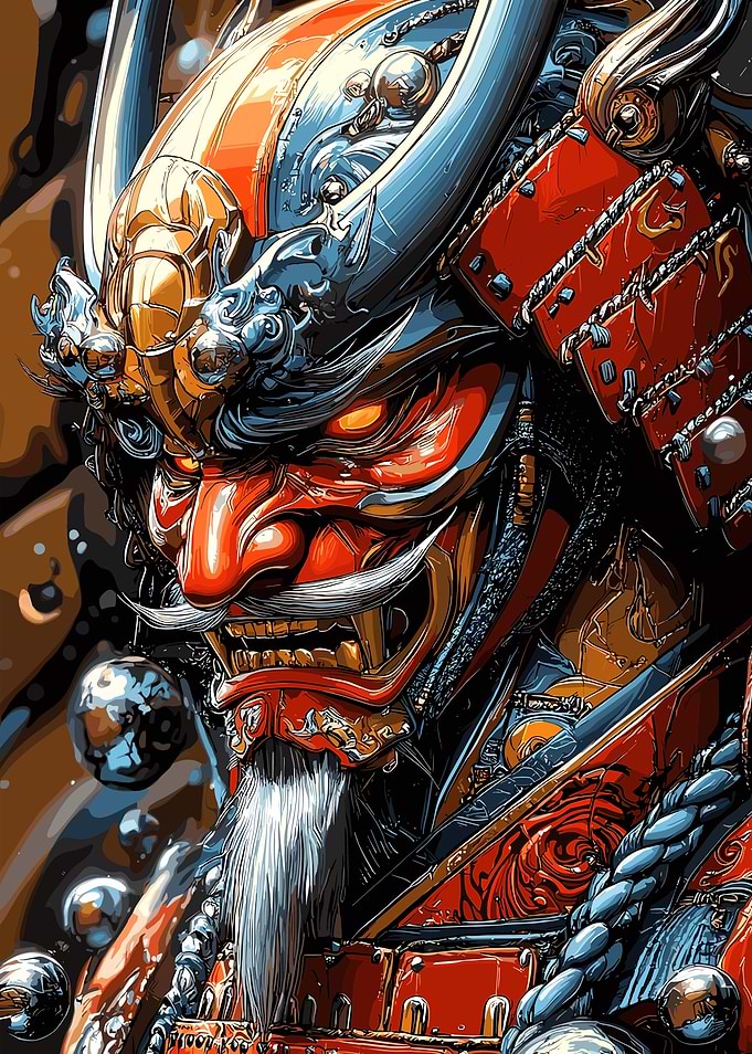 Detailed Samurai Warrior Portrait