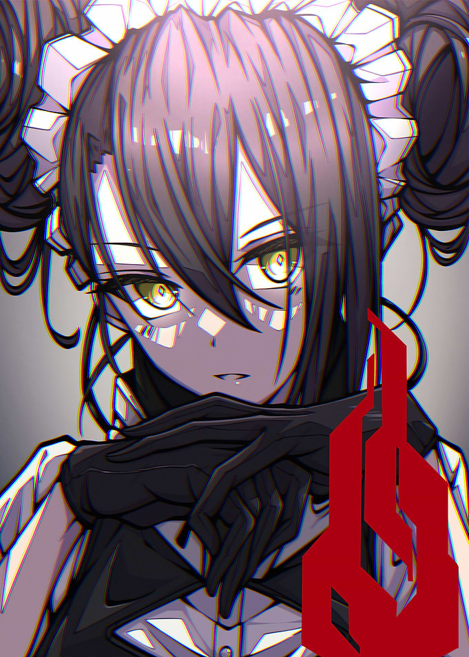 Anime Maid with Yellow Eyes