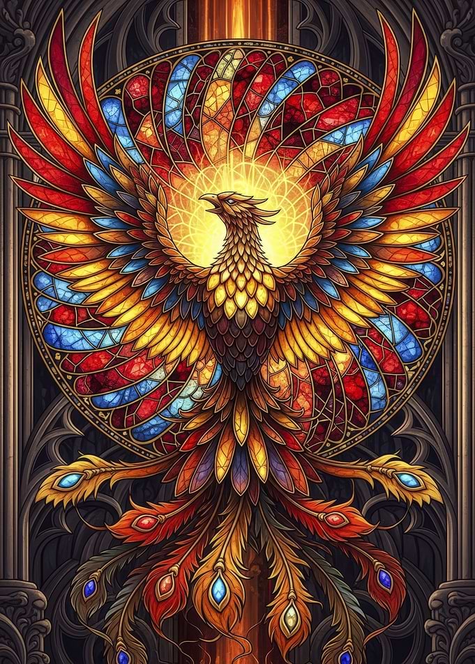 Stained Glass Phoenix