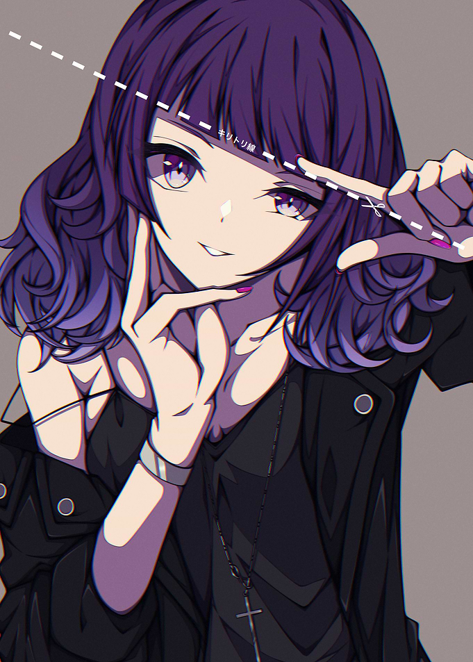 Anime Girl Haircut Illustration