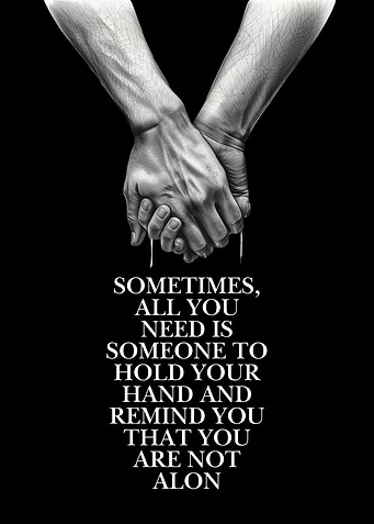 Holding Hands with Inspirational Quote