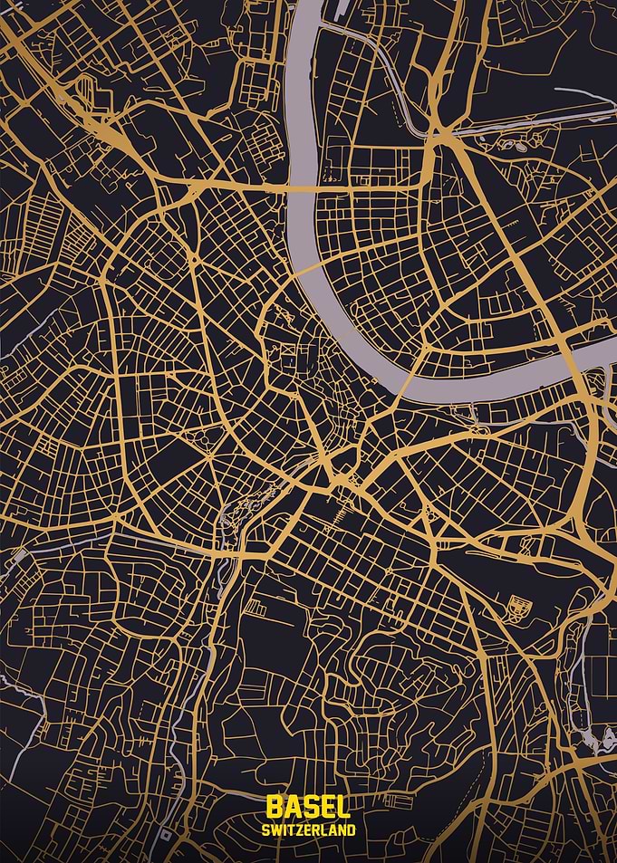 Basel, Switzerland City Map