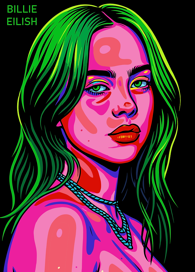 Billie Eilish Pop Art Portrait