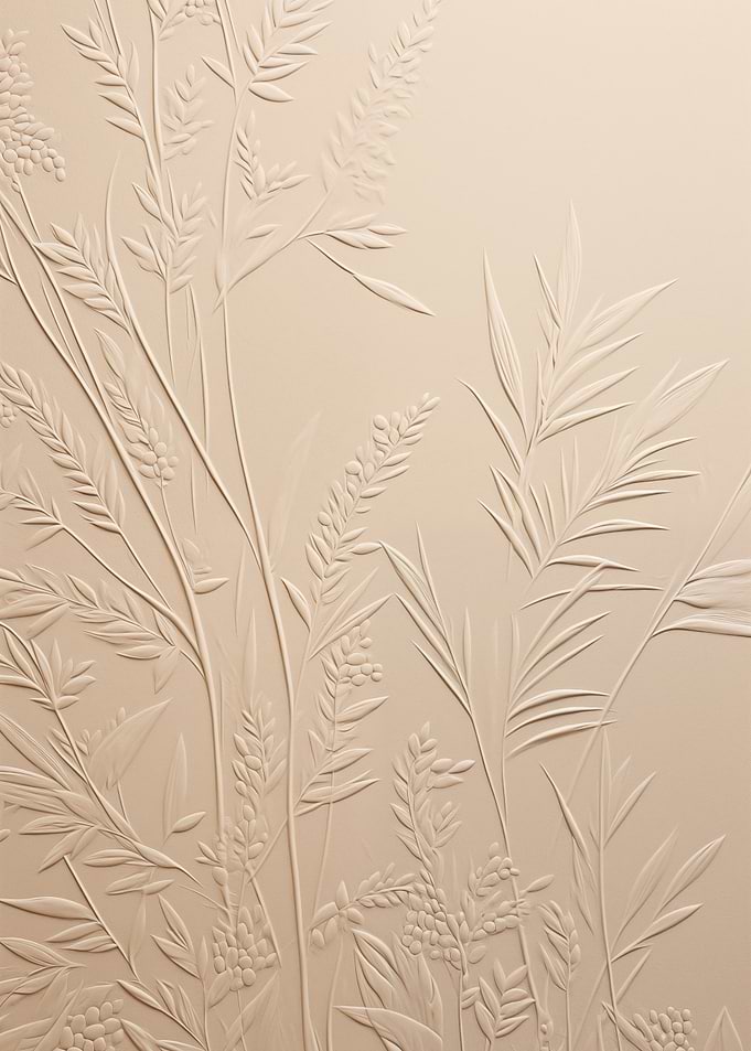 Beige Embossed Floral