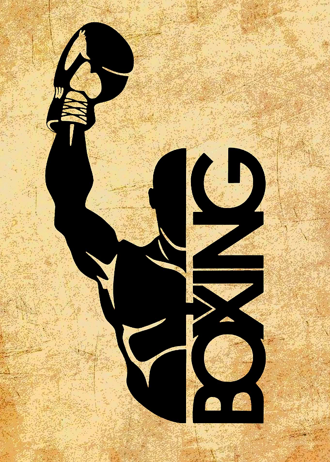 Boxing Silhouette with Text