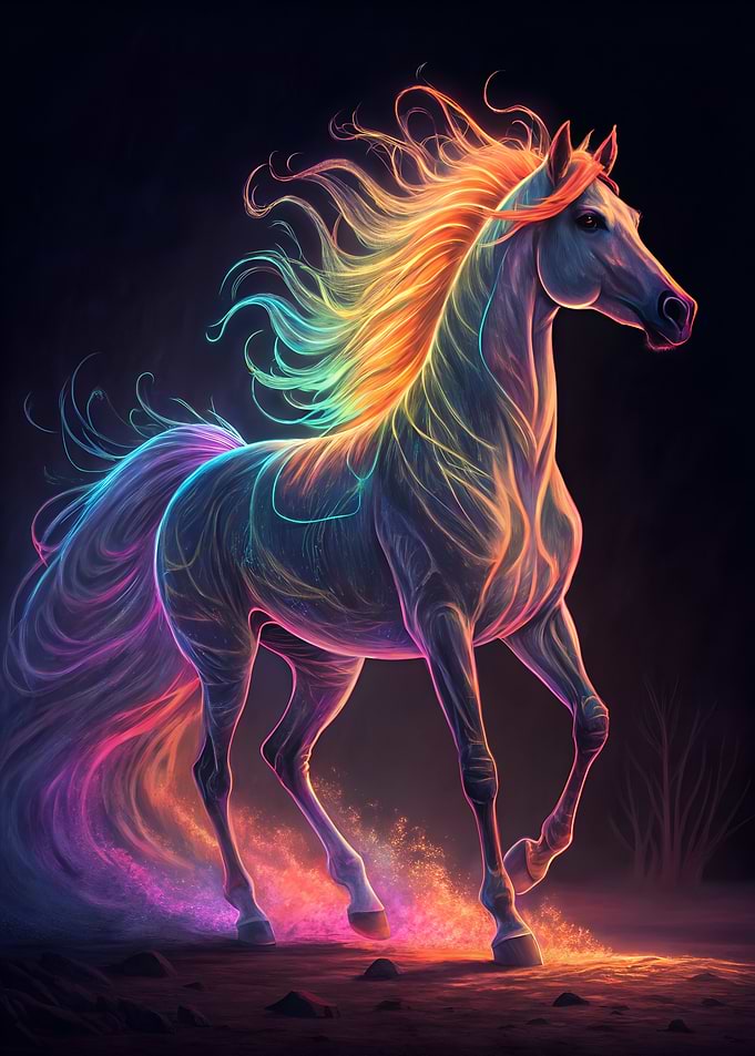 Rainbow Horse Digital Art
