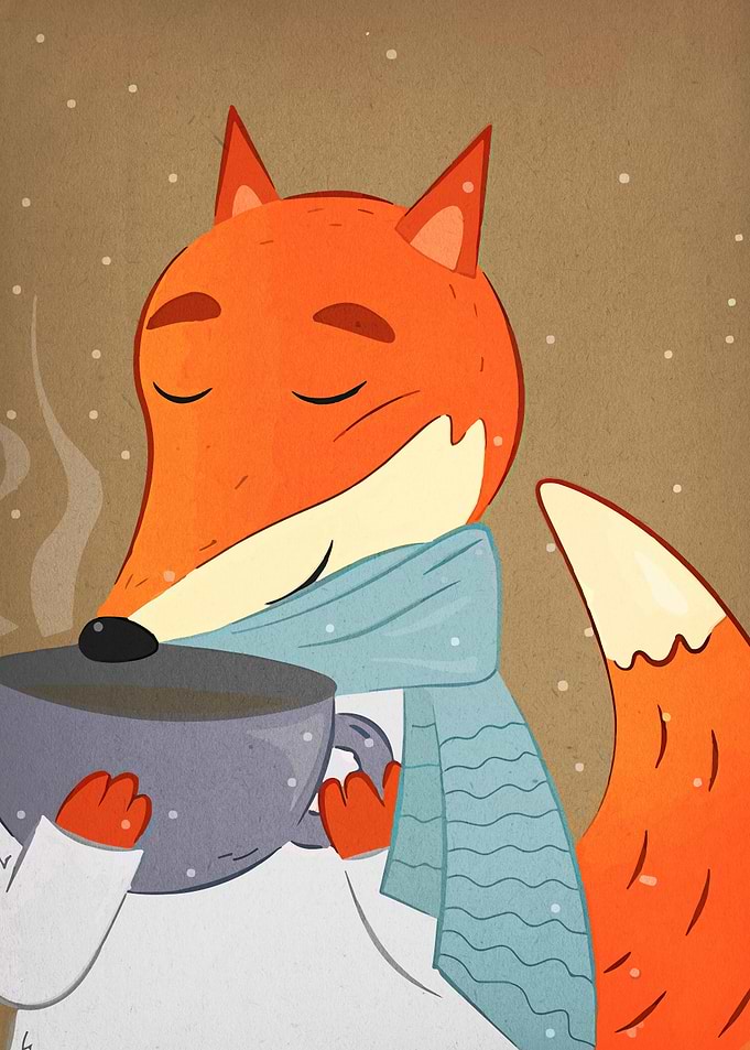 Fox with Coffee
