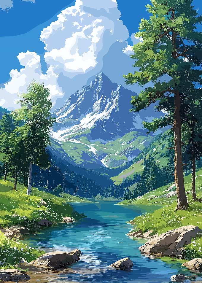 Mountain Lake Landscape