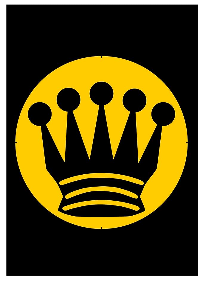 Black Queen Crown on Yellow Circle