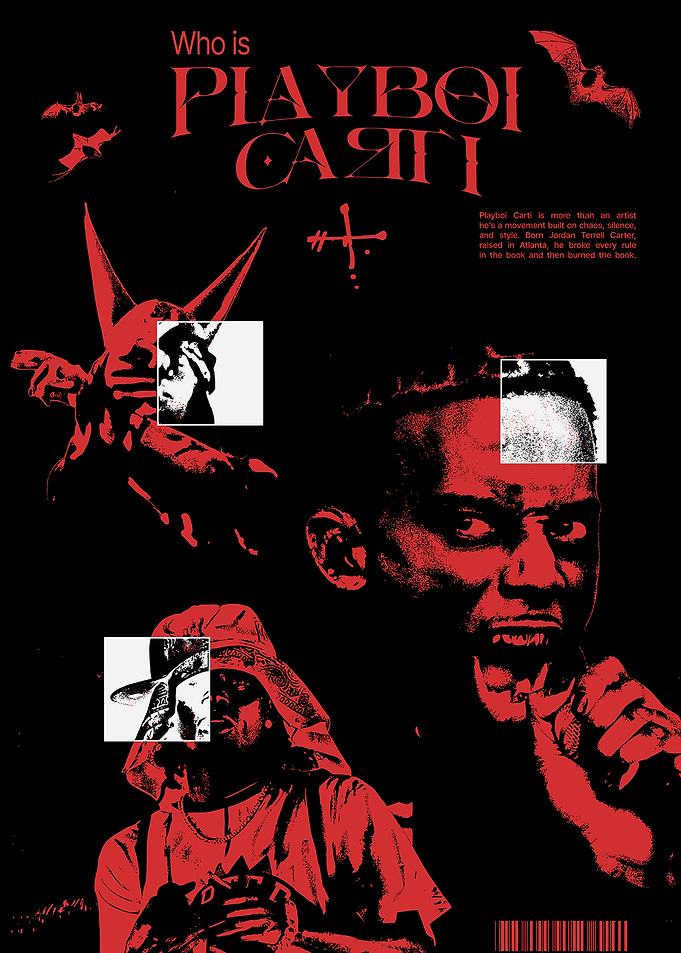 Playboi Carti Red and Black Poster
